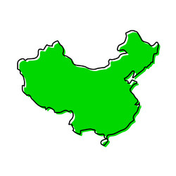 Simple outline map of china stylized line design vector