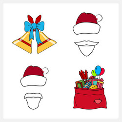 Set of christmas line style icons vector