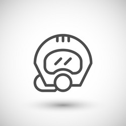 diving helmet line icon vector image