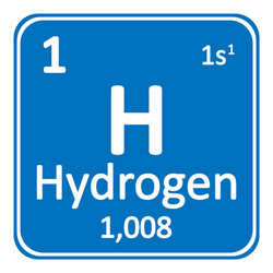 periodic table element hydrogen icon vector image