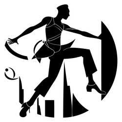 A male street dance hip hop dancer in silhouette vector