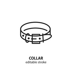 collar line icon sign of safety animal care vector image