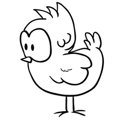 Simple black and white chicken vector