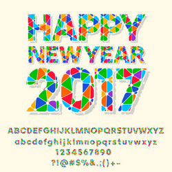 patched nice happy new year 2017 greeting card vector image