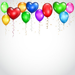 background with colored balloons and serpentines vector image