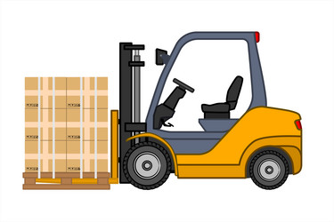 industrial forklift truck with boxes vector image