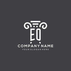 monogram eo logo for law firm with pillar icon vector image