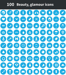 100 beauty glamour icons vector