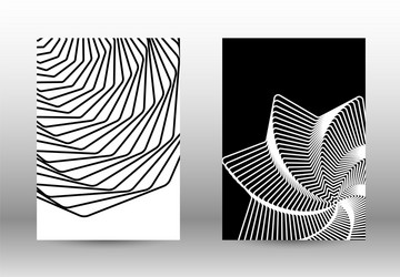 set of abstract patterns with distorted lines vector image