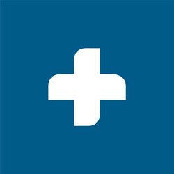 medical cross icon on blue background flat vector image