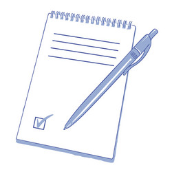 notebook with pen vector image