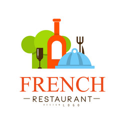 french restaurant logo design authentic vector image