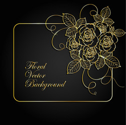 gold floral frame vector image