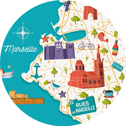 marseille city map vector image