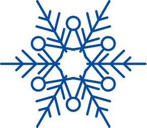 winter snowflake line icon concept vector image