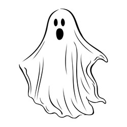 Cute ghost isolated halloween concept vector