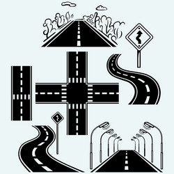 road symbols with winding highways vector image