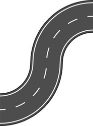 winding road with dashed white lines extending vector image