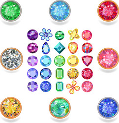 popular colored gems cuts vector image