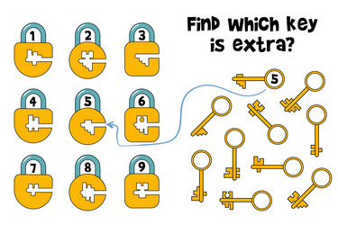 find which key is extra educational game vector image