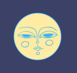 moon with face vector image