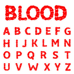 blood letters alphabet vector image