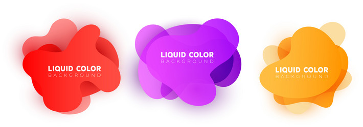 set of graphic liquid color elements vector image