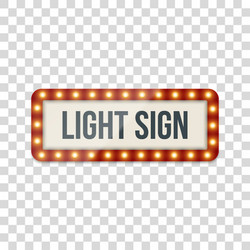 light sign realistic billboard template vector image