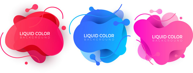 set of graphic liquid color elements vector image