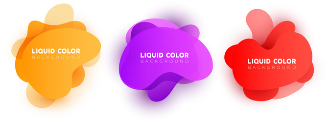 set of graphic liquid color elements vector image