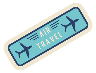 air travel sticker retro plane flight label vector image