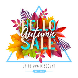 autumn big sale typography poster with vector image