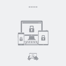 multi devices protection icon vector image