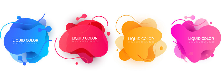 Set of graphic liquid color elements vector