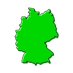 simple outline map of germany stylized line design vector image