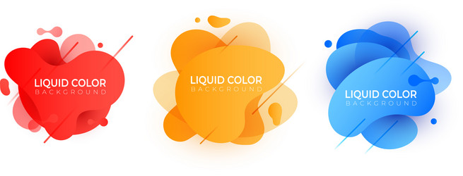 Set of graphic liquid color elements vector