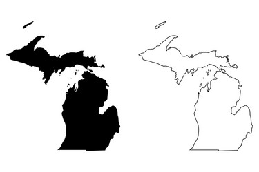 michigan mi state map usa vector image