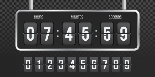 flip countdown clock counter vector image