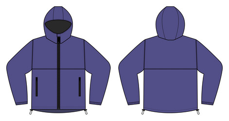 windproof hooded jacket parka purple vector image