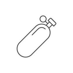 oxygen cylinder line outline icon vector image