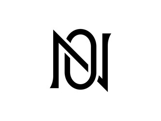 monogram letter n o logo design vector image