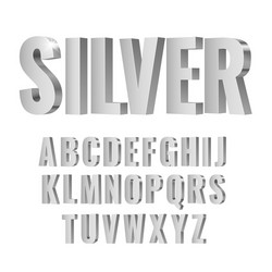 3d silver symbols alphabet vector image