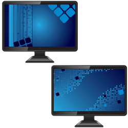 black monitor with abstract screen vector image