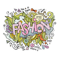 fashion hand lettering and doodles elements vector image