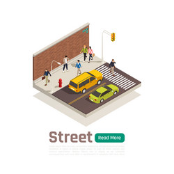 colored city isometric composition vector image