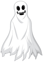 white scary ghost isolated vector image