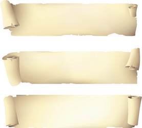 Old scroll paper banners drawing vector