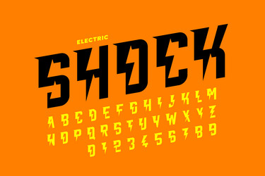 electric shock style font design vector image