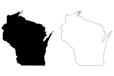 wisconsin wi state map usa vector image