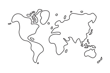 doodle style world map vector image